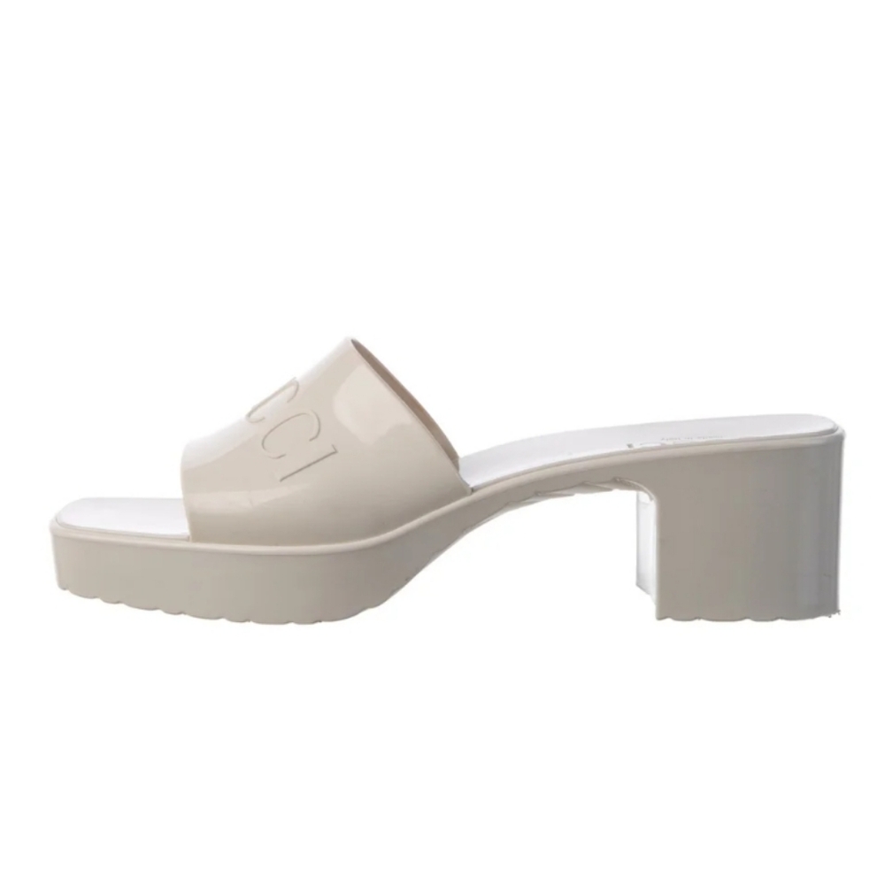 Gucci Cream Mules with Chunky Block Heel